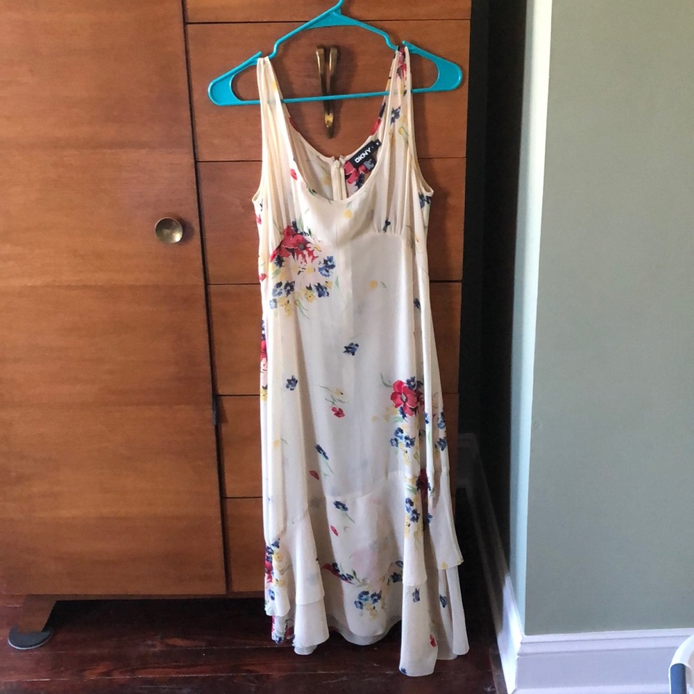 Y2K Yellow Floral DKNY Sundress